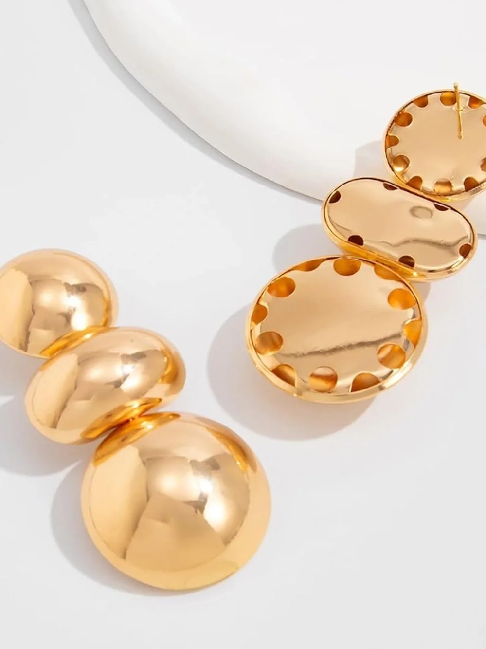 Gold color  Triple-Drop Statement Earrings - Women Jewelry